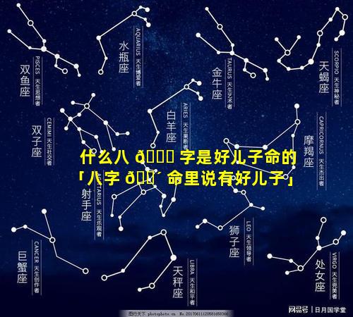 什么八 🐅 字是好儿子命的「八字 🌴 命里说有好儿子」
